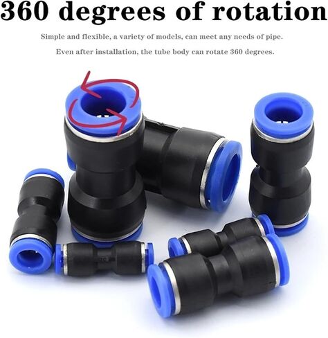 Pneumatic Fitting Pipe Connector Tube Air Quick Fittings Water Push In Hose Couping 4mm 6mm 8 10 12 14 16mm PU PY PK PM PZA(PM(5Pcs),8mm) in Kuwait