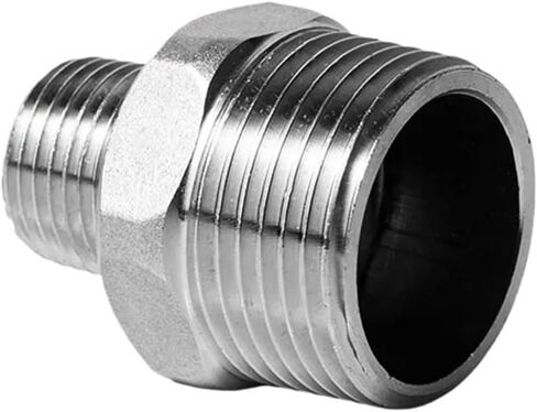 1/8" 1/4" 3/8" 1/2" 3/4" 1" 1-1/4" 1-1/2" Male Thread 304 Stainless Steel Pipe Fitting Reducer Hex Nipple Connector (1.2 BSP - 1I2 BSP) in Kuwait