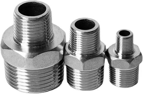 1/8" 1/4" 3/8" 1/2" 3/4" 1" 1-1/4" 1-1/2" Male Thread 304 Stainless Steel Pipe Fitting Reducer Hex Nipple Connector (1.2 BSP - 1I2 BSP) in Kuwait