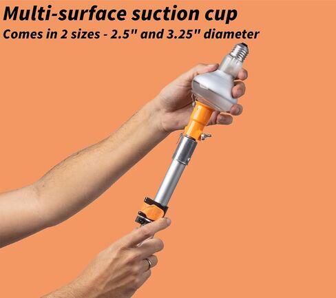Light Bulb Changer Attachment Kit // High Reach Light Bulb Changer Grabber Fits All Extension Poles with Standard Acme Thread // Includes 2 Suction Cups and a Microfiber Cloth (Pole Sold Separately) in Kuwait