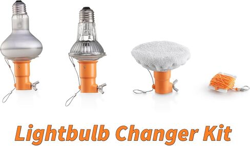 Light Bulb Changer Attachment Kit // High Reach Light Bulb Changer Grabber Fits All Extension Poles with Standard Acme Thread // Includes 2 Suction Cups and a Microfiber Cloth (Pole Sold Separately) in Kuwait