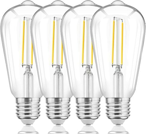 Outdoor Light Replacement Bulbs, ST58 E26, 3V Low Voltage, 2700K Warm White, Waterproof, 1W, 4-Pack in Kuwait