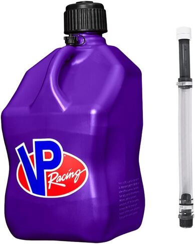 VP Racing 3612-CA, 5.5-Gallon Square Motorsport Jug Translucent Purple w/ 14" Deluxe Hose Close-Trimmed Cap and Neck for Tight Seal (1 Pack) in Kuwait