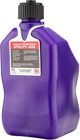 VP Racing 3612-CA, 5.5-Gallon Square Motorsport Jug Translucent Purple w/ 14" Deluxe Hose Close-Trimmed Cap and Neck for Tight Seal (1 Pack) in Kuwait