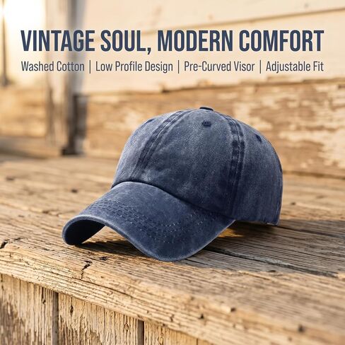Baseball Cap Golf Dad Hat Adjustable Original Classic Low Profile Cotton Hat Unconstructed Plain Cap Men Women - Blue in Kuwait