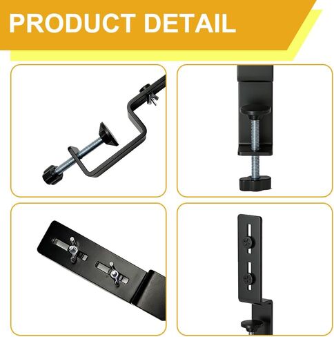 2 PCS Desk Clamp, Pegboard Fixing Bracket Pegboard Desk Hook Desktop Fixing Bracket, Desktop Accessories for Office Game Garage Home, Wall Board Organizer Metal Brackets (Black) in Kuwait