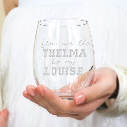 كأس النبيذ Thelma To My Louise Stemless - للأزواج، الصديقة، الصديق، هدية الصديق - كوب واحد in Kuwait