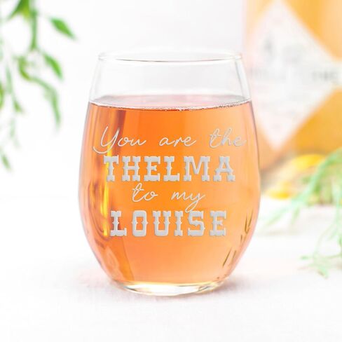 كأس النبيذ Thelma To My Louise Stemless - للأزواج، الصديقة، الصديق، هدية الصديق - كوب واحد in Kuwait