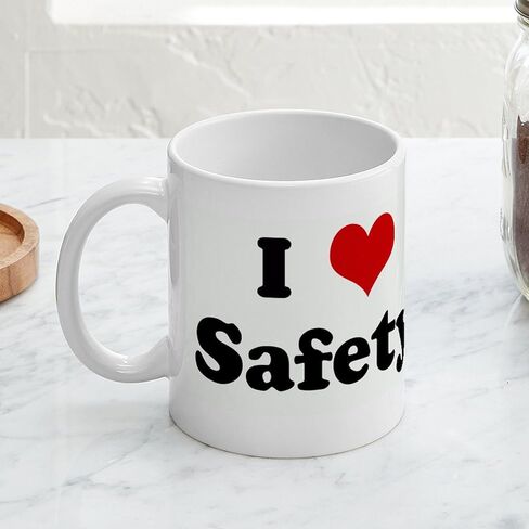 CafePress I Love Safety Mug 11 oz (325 ml) Ceramic Coffee Mug in Kuwait