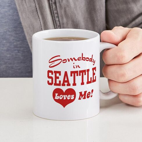 CafePress Somebody In Seattle Loves Me Mug 11 oz (325 ml) Ceramic Coffee Mug in Kuwait