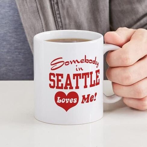 CafePress Somebody In Seattle Loves Me Mug 11 oz (325 ml) Ceramic Coffee Mug in Kuwait