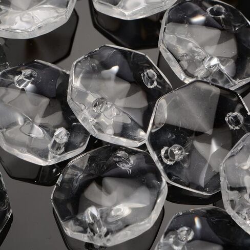 Hanging Crystals Prisms 50Pcs 14mm Crystal Prisms Clear Octagonal Beads for Lamp Light Decorations Hangings Crystals for Decoration in Kuwait