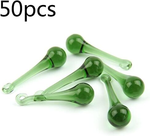 Hanging Crystals Prisms 16X60MM/20X80MM Dark Green Crystal Chandelier Parts Lamp Hanging Pendants Crystal Beads Hangings Crystals for Decoration(16x60mm 50pcs) in Kuwait