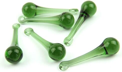 Hanging Crystals Prisms 16X60MM/20X80MM Dark Green Crystal Chandelier Parts Lamp Hanging Pendants Crystal Beads Hangings Crystals for Decoration(16x60mm 50pcs) in Kuwait