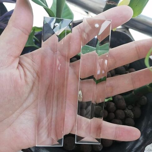 Hanging Crystals Prisms 12pcs 100mm/3.9inch Triangle Strip Crystal Pendant Prism Lamp Lighting Party Parts Hangings Crystals for Decoration in Kuwait