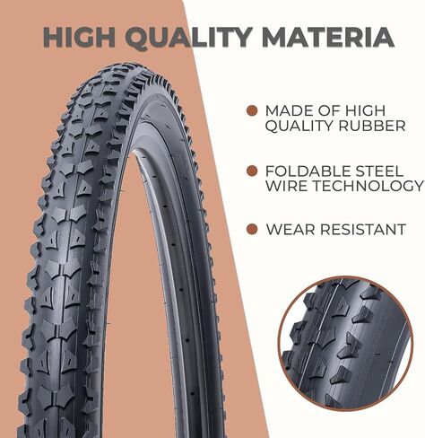 قطعتان، إطارات دراجة 29x1.95، متينة قابلة للطي 29 بوصة 50-622 29x1.95 إطارات دراجات جبلية، إطارات دراجة بديلة للدراجات الجبلية MTB للطرق الوعرة، فاصلة (M-026) in Kuwait
