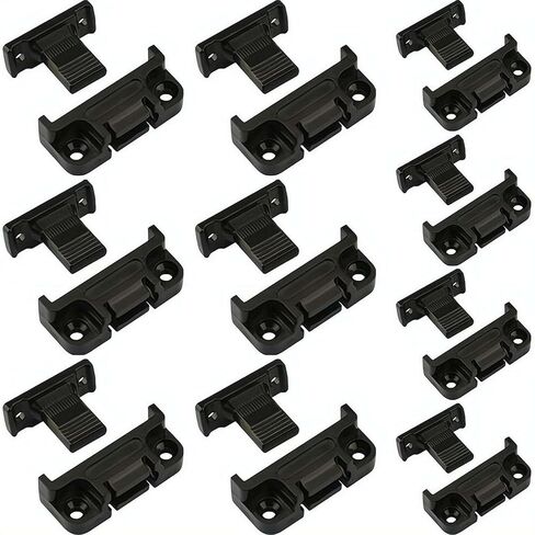 Adjustable Plastic Fixed Matched Hardware, Quick Release Roman Column Connector, Snap in Wall Panel Fastener Fixing Clip, Easy Fitting Furniture Joint Bracket for DIY Projects (Black 10set) in Kuwait