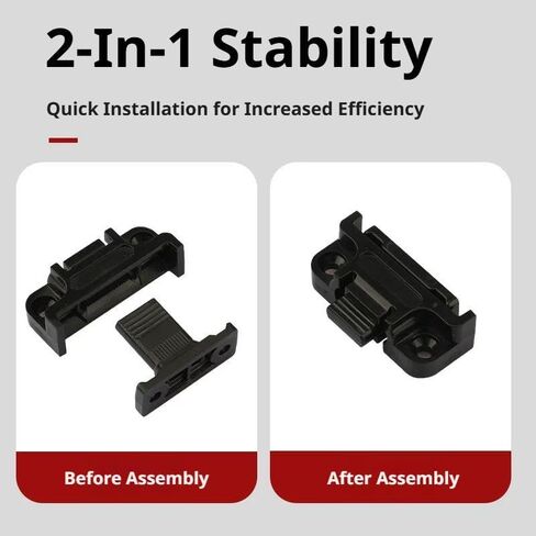 Adjustable Plastic Fixed Matched Hardware, Quick Release Roman Column Connector, Snap in Wall Panel Fastener Fixing Clip, Easy Fitting Furniture Joint Bracket for DIY Projects (Black 10set) in Kuwait