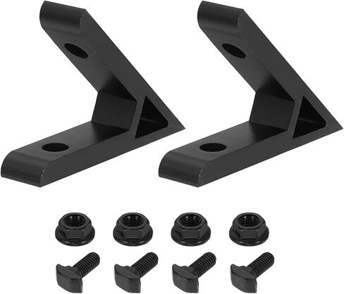 uxcell 2Set 45 درجة زاوية زاوية بين قوسين، 60x60x14mm 2020 سلسلة الألومنيوم النتوء الملحقات الشخصية، موصلات مفصل قوس الزاوية مع مسامير التثبيت والصواميل، أسود in Kuwait