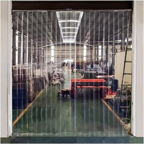 Heavy Duty PVC Strip Door Curtain Kit - Waterproof Vinyl for Walk-in Freezers, Warehouses, Garages (5pcs, 0.75x2.3m) - Easy Install, Durable, Energy Efficient, Temperature Control,Green,5pcs 0.75x2.3m in Kuwait
