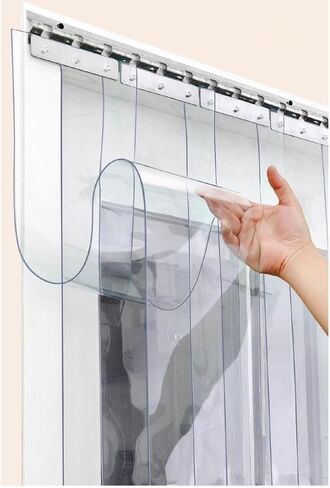 Heavy Duty PVC Strip Door Curtain Kit - Waterproof Vinyl for Walk-in Freezers, Warehouses, Garages (5pcs, 0.75x2.3m) - Easy Install, Durable, Energy Efficient, Temperature Control,Green,5pcs 0.75x2.3m in Kuwait