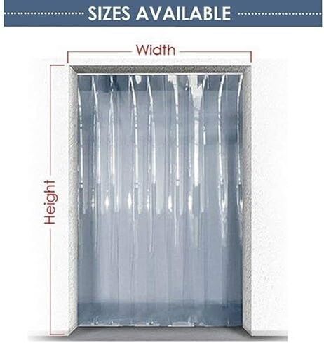 Heavy Duty PVC Strip Door Curtain Kit - Waterproof Vinyl for Walk-in Freezers, Warehouses, Garages (5pcs, 0.75x2.3m) - Easy Install, Durable, Energy Efficient, Temperature Control,Green,5pcs 0.75x2.3m in Kuwait