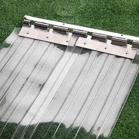 PVC Insulated Refrigeration Strip Curtain - Waterproof Noise Reduction Door for Cold Storage, Office & Catering - Flexible Ribbed Door Panel for Thermal Protection,Clear,1.2x2.2m in Kuwait