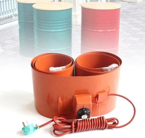 Adjustable Silicone Rubber Oil Drum Heater Belt, 30-150℃ Thermostat, Electric Heating Pad for 20L-200L Metal Drums, Efficient Barrel Band Heater in Kuwait
