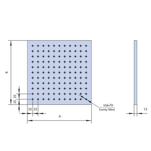 Generic 300x400mm لوحة اللوح الضوئية المسطحة البصرية لوحة بصرية أسود/أبيض بأكسيد الألومنيوم M6 فتحات تركيب مستغلة in Kuwait
