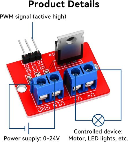 8 قطعة IRF520 MOSFET وحدة تشغيل MOS ترانزستور ذو تأثير ميداني وحدة تشغيل ترانزستور متوافقة مع Arduino Raspberry Pi in Kuwait
