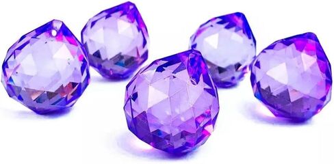 شنقا بلورات المنشور 5PC 30MM الأرجواني الثريا الكرة كريستال بريزم زجاج كريستال الكرة الثريا أجزاء الإضاءة الملحقات لمعلقات الإضاءة، أجزاء الستار الشنق بلورات للديكور in Kuwait