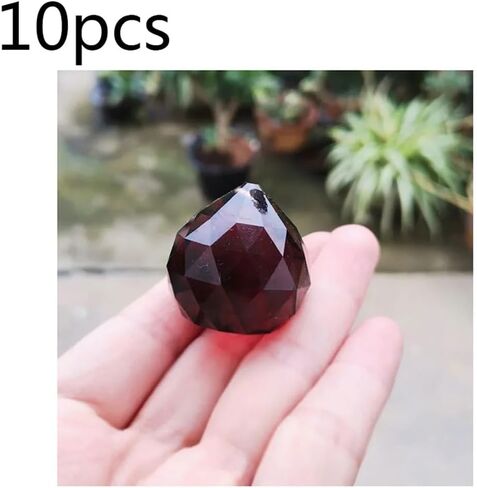Hanging Crystals Prisms 10pcs 30mm Colorful Crystal Faceted Ball Prism Hanging Pendant Lamp Home Decor Hangings Crystals for Decoration(Purple) in Kuwait
