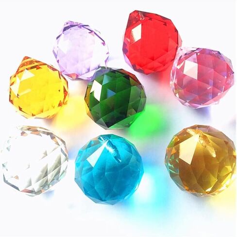 Hanging Crystals Prisms 12Pcs 40mm Chandelier Ball Crystal Faceted Ball Chandelier Crystal Replacement for Chandelier Parts Lighting Parts Hangings Crystals for Decoration in Kuwait