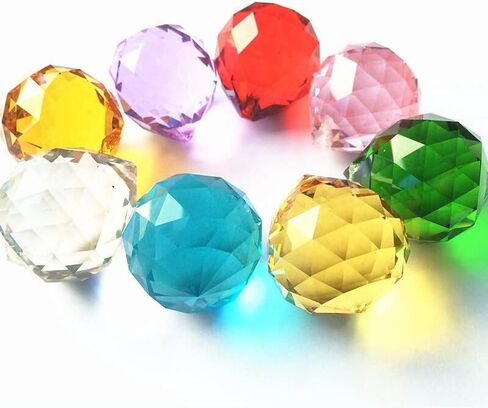 Hanging Crystals Prisms 12Pcs 40mm Chandelier Ball Crystal Faceted Ball Chandelier Crystal Replacement for Chandelier Parts Lighting Parts Hangings Crystals for Decoration in Kuwait