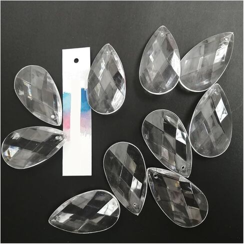 Hanging Crystals Prisms 60pcs 38MM Acrylic Crystal Faceted Drop Pendant Party Lamp Lighting Lamp Hangings Crystals for Decoration in Kuwait