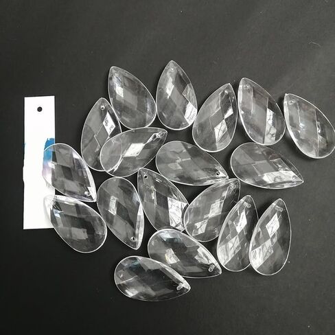 Hanging Crystals Prisms 60pcs 38MM Acrylic Crystal Faceted Drop Pendant Party Lamp Lighting Lamp Hangings Crystals for Decoration in Kuwait
