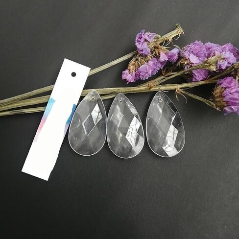 Hanging Crystals Prisms 60pcs 38MM Acrylic Crystal Faceted Drop Pendant Party Lamp Lighting Lamp Hangings Crystals for Decoration in Kuwait