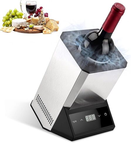 Electric Wine Chiller Single Bottle, Adjustable 41-64°F Fits 750ml Bottles | Iceless & portable design, supports 24-hour use. Suitable for home bar, gatherings, countertop and holiday gift in Kuwait