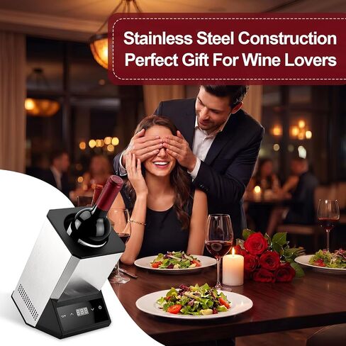 Electric Wine Chiller Single Bottle, Adjustable 41-64°F Fits 750ml Bottles | Iceless & portable design, supports 24-hour use. Suitable for home bar, gatherings, countertop and holiday gift in Kuwait
