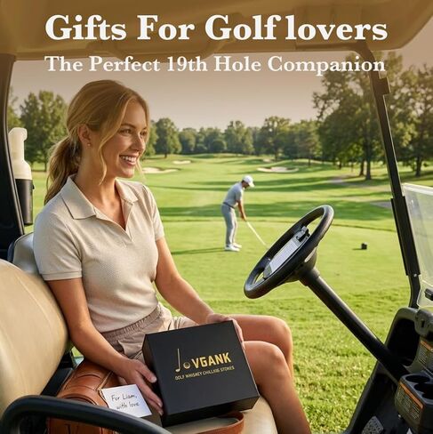 JOVGANK Golf Ball Whiskey Chilling Stones Set of 4 - Men's Golfer Gifts, Stainless Steel Reusable Ice Cubes, Metal Ice Balls for Scotch, Bourbon, Unique Fathers Day Birthday Gifts for Dad Him Husband in Kuwait
