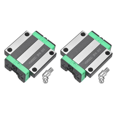 uxcell 2 قطعة HGW25CC كتلة منزلق خطية، كتلة حمل منزلق خطي مع تركيب الشحوم لقطع غيار ماكينات CNC للطابعة ثلاثية الأبعاد، أسود in Kuwait