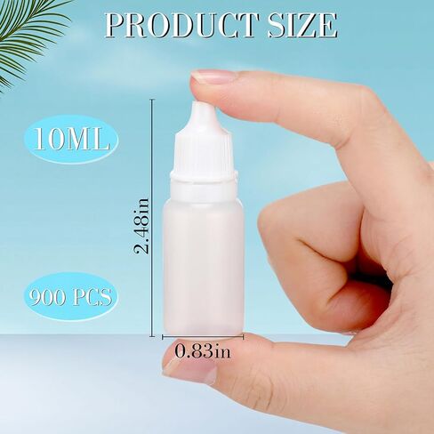 TrelaCo 900 Pcs Plastic Dropper Bottles Bulk 10ml Squeezable Eye Liquid Dropper with Caps Clear Refillable Bottle for Liquids Oils Paint in Kuwait