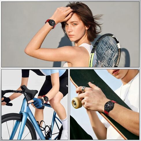 حزام سيليكون لـ Amazfit Balance Ultra/Balance 3 2 1، مشبك دبوس بلونين، 22 مم حزام بديل من السيليكون الرياضي لـ Amazfit Bip 6/Bip 5/Cheetah 2 Ultra/Active Max - أحمر وأسود in Kuwait