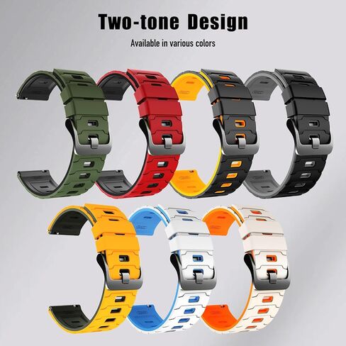 حزام سيليكون لـ Amazfit Balance Ultra/Balance 3 2 1، مشبك دبوس بلونين، 22 مم حزام بديل من السيليكون الرياضي لـ Amazfit Bip 6/Bip 5/Cheetah 2 Ultra/Active Max - أحمر وأسود in Kuwait