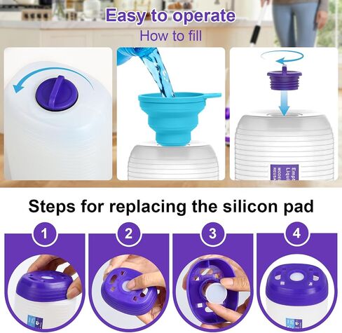زجاجة قابلة لإعادة التعبئة لـ Swiffer® Power Mop™، حاوية محلول قابلة لإعادة الاستخدام سعة 500 مل / 17 أونصة سائلة، مع 6 سدادات مانعة للتسرب وقمع واحد، تركيب بسيط، تعمل مع أي منظف in Kuwait