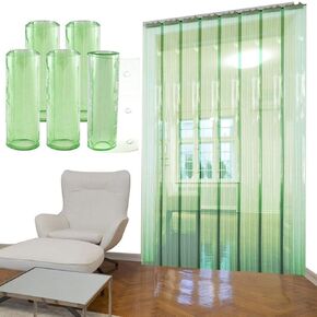 Thermal Insulated PVC Door Curtain Kit - Clear Vinyl Strip Partition for Freezer & Commercial Kitchen - Hands-Free Access & Energy Efficiency Solution,Green,47.2" W x 82.7" L (Pack of 1) in Kuwait