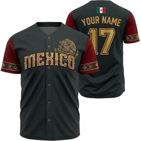 Custom Mexico Baseball Jersey - Personalized Mexican Pride Shirts with Name Number for Men Women, Camisa de Beisbol de Mexico in Saudi Arabia