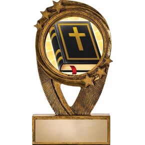جوائز التاج الذهبية للكتاب المقدس، كأس الكتاب المقدس من الراتنج مقاس 5 بوصات ارتفاع، يتضمن النقش برايم in Kuwait