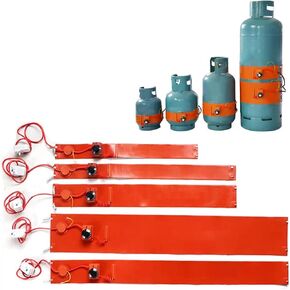 Silicone Gas Bottle Heater 50kg, Metal Drum Heater with Knob Temperature Controller 30-100°C, 600W Heating Band Pad for 5kg, 10kg, 15kg LPG Tank Cylinder Outdoor Use in Kuwait