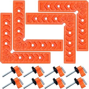 Corner Clamps 4 Pack 6x6in 90 Degree Plastic Right Angle Squares | Precise joint alignment, crack-proof plastic, scratch-safe edges, fits most bar clamps, lightweight for fast wood assembly in Saudi Arabia